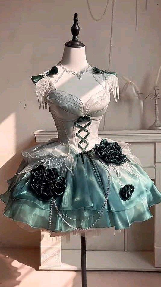 Blue/Green/Purple Floral Short chiffon Homecoming Dress Prom Dress Birthday Dress nv4824
