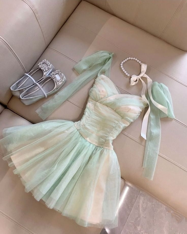 NiceVestidos-Green Fashion Ombre Short Chiffon Homecoming Dress Nv5624