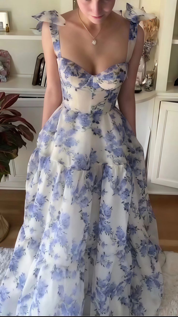 Beautiful floral chiffon elegant long prom dress evening gown party dress nv37