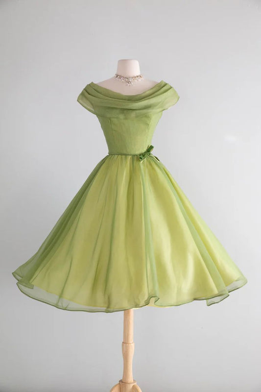 NiceVestidos-Green Chiffon Short Homecoming Dress Party Dress nv5527
