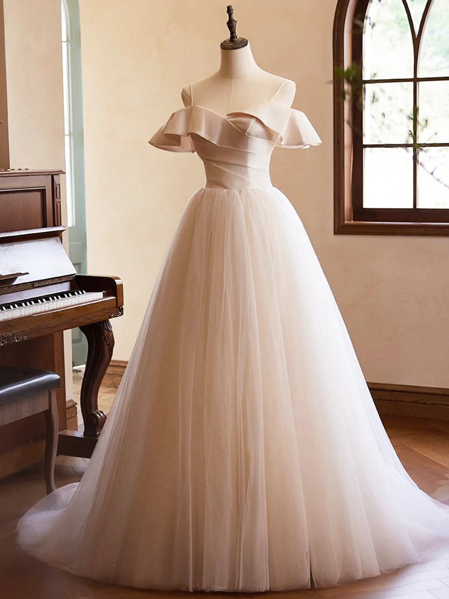 Beautiful spaghetti strap floor length ball gown sleeveless backless evening dress prom dress nv1867