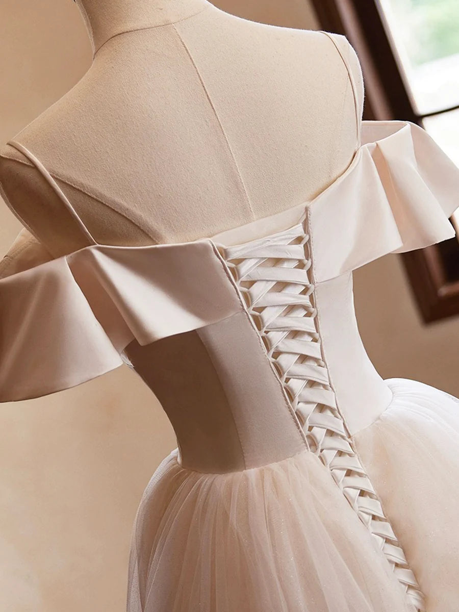 Beautiful spaghetti strap floor length ball gown sleeveless backless evening dress prom dress nv1867