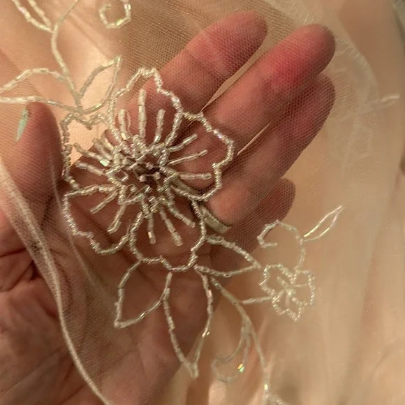 Pink Shiny Fashion Exquisite Beading Long Satin Ball Gown Tulle Evening Dress Party Dress Prom Dress nv3750