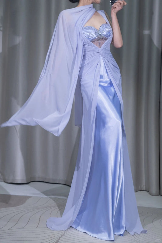 Purple Beaded Long Chiffon Prom Dress Evening Dress Party Dress nv5130