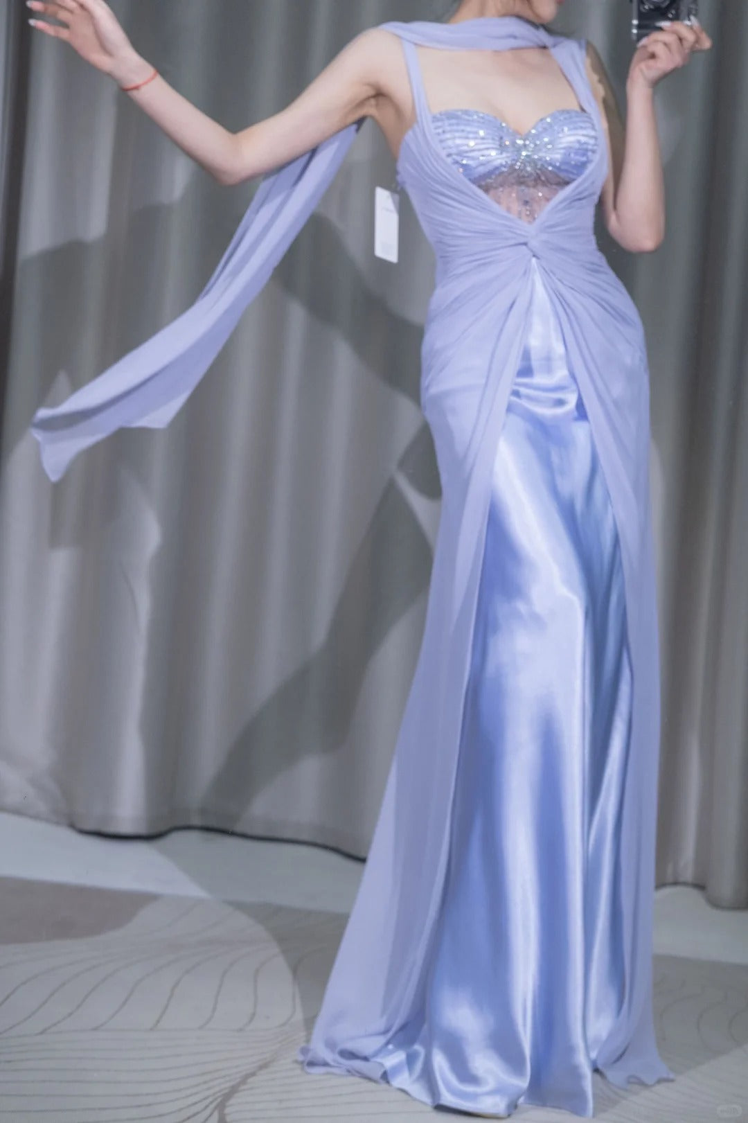 Purple Beaded Long Chiffon Prom Dress Evening Dress Party Dress nv5130