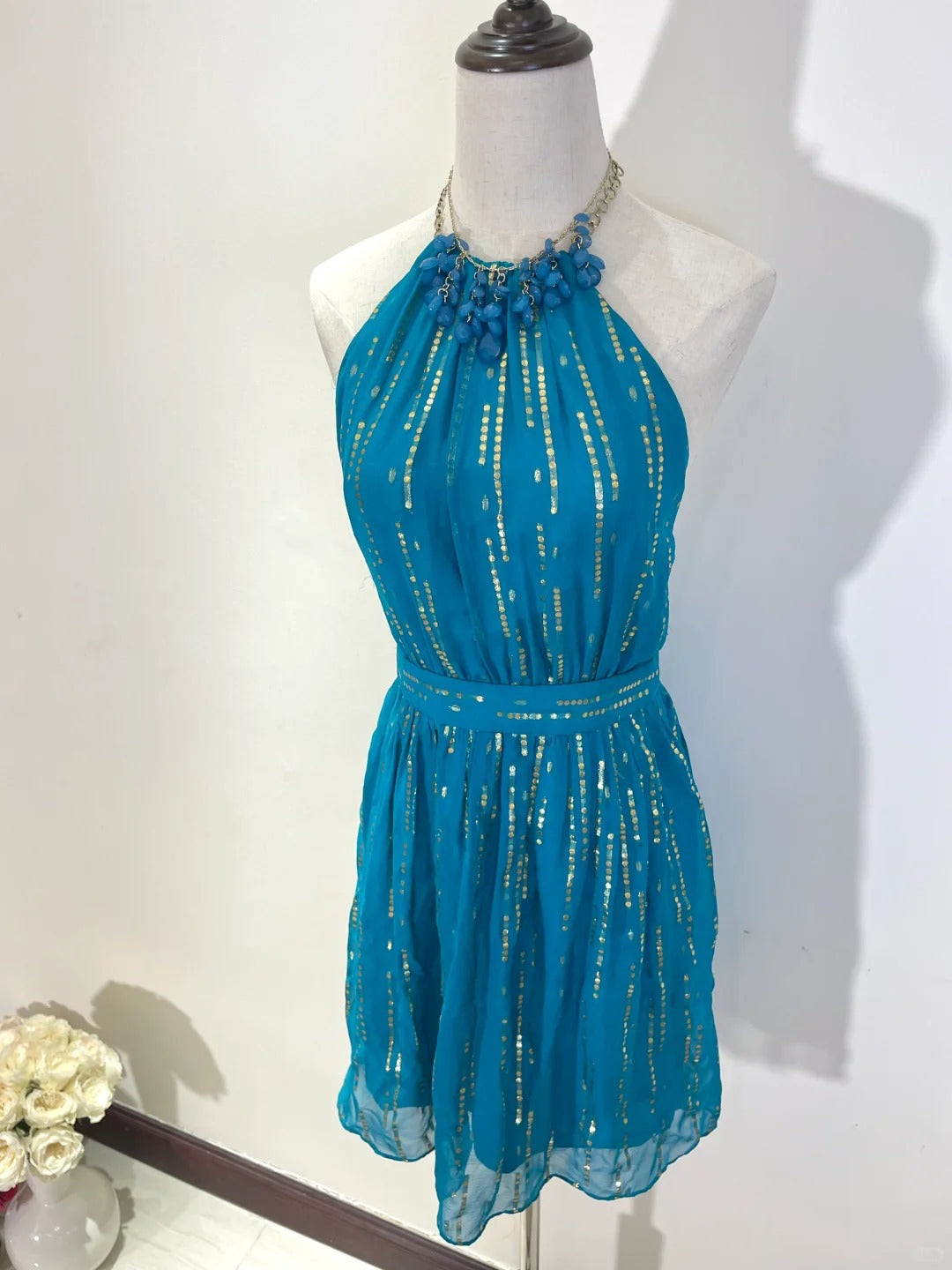 ✨Blue pretty date short chiffon homecoming dress party dress nv5432
