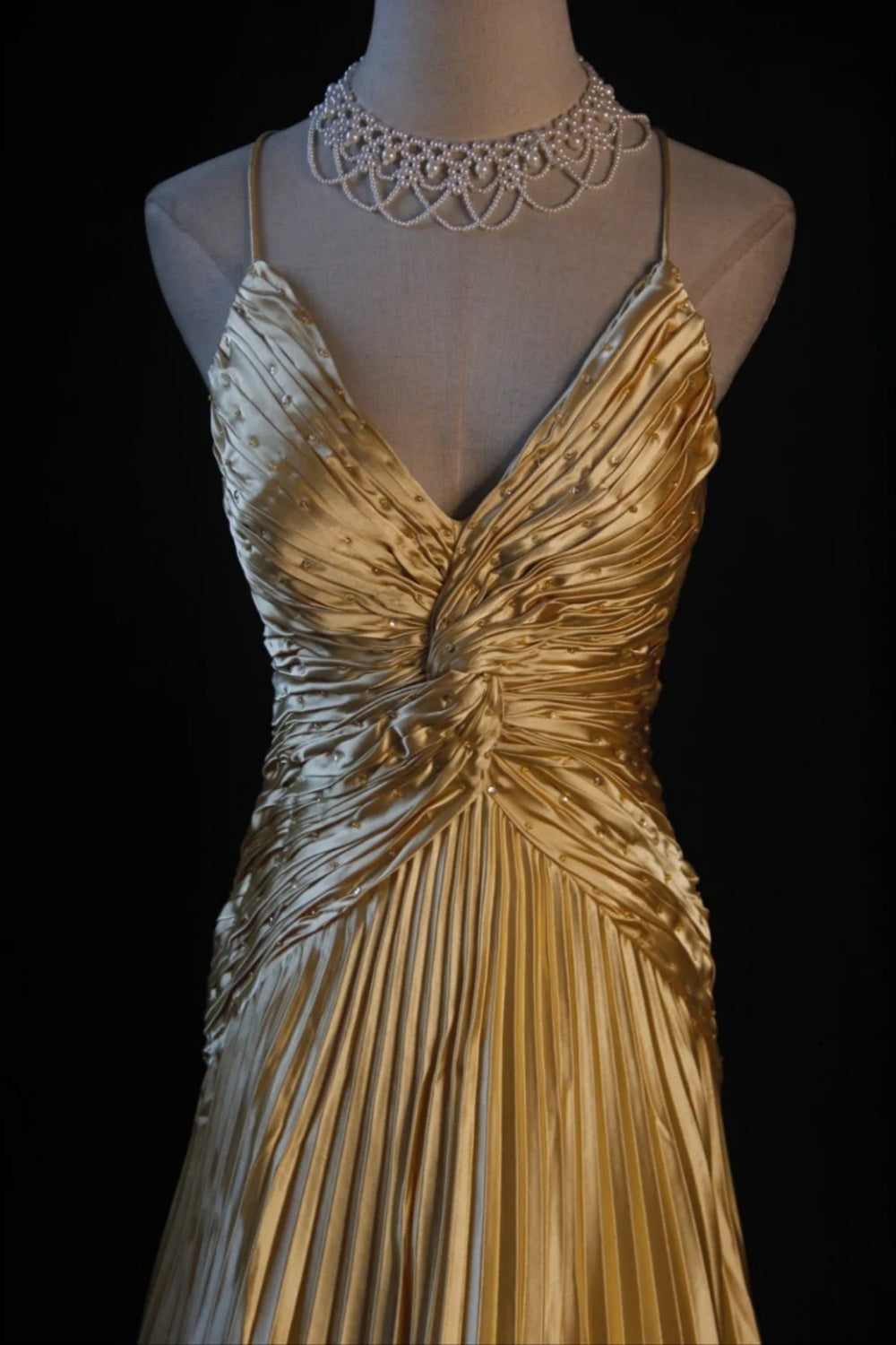 NiceVestidos--Fairy Like Glam Gold Pleated Criss Cross Prom Dress NV5786
