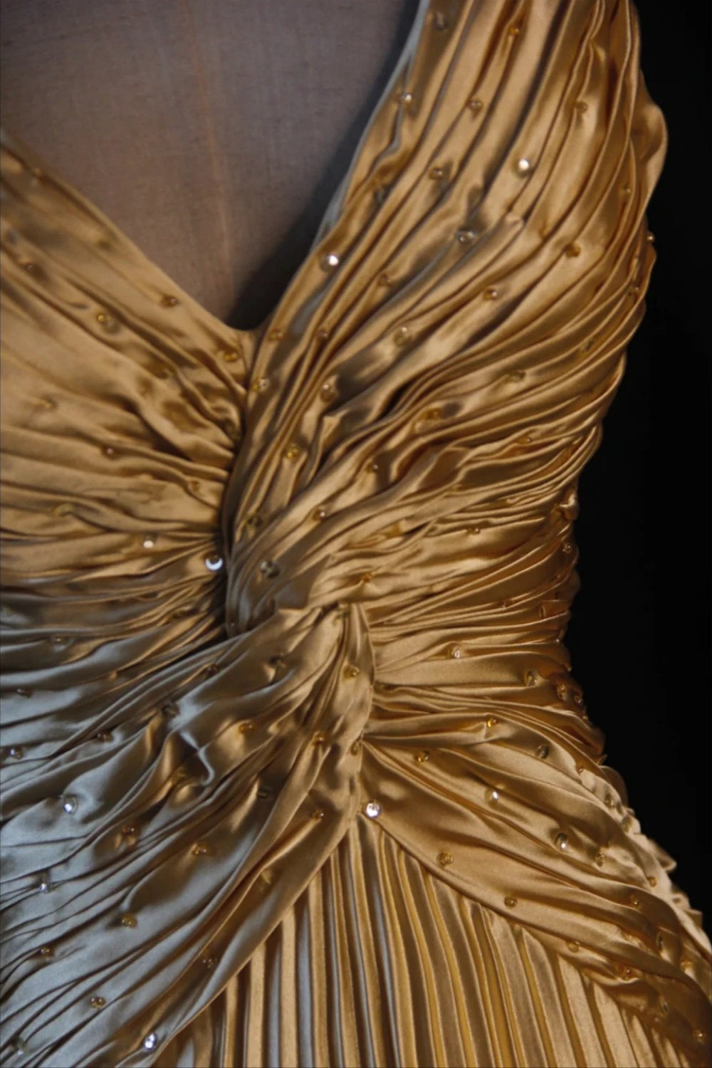 NiceVestidos--Fairy Like Glam Gold Pleated Criss Cross Prom Dress NV5786