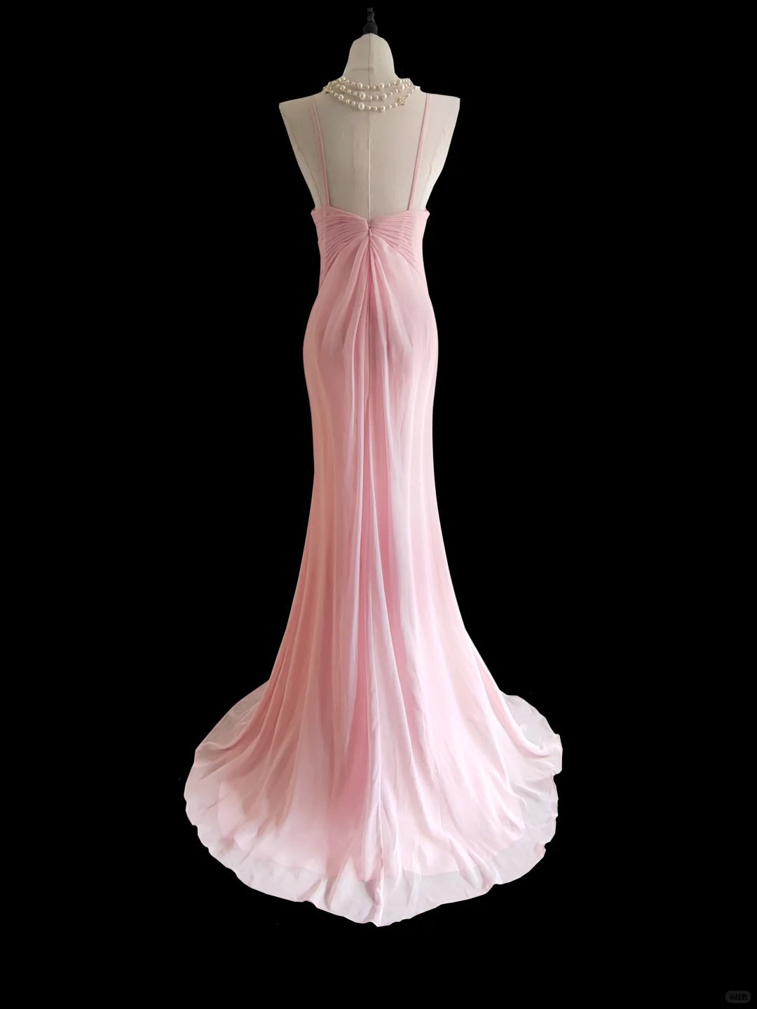 Pink elegant mermaid long chiffon prom dress nv5221