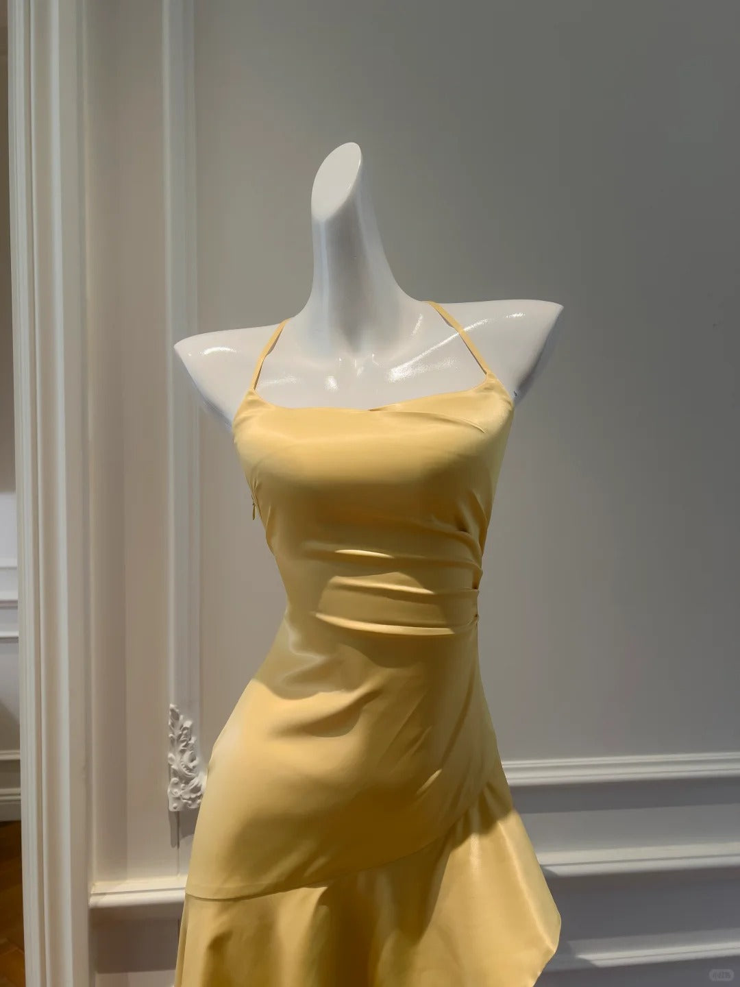 NiceVestidos-Yellow suspenders fashionable long formal homecoming dress hoco dress prom dress nv5487