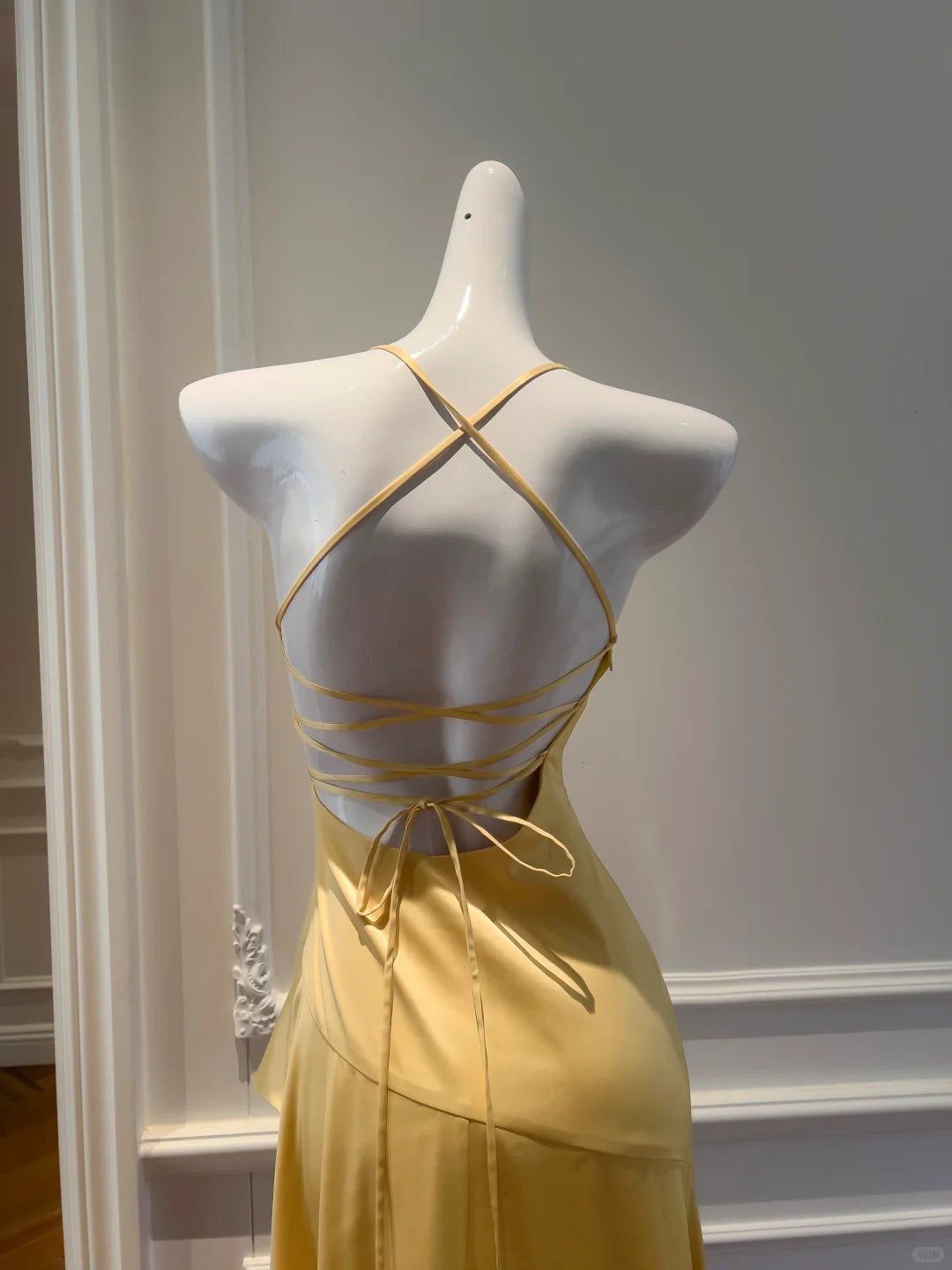 NiceVestidos-Yellow suspenders fashionable long formal homecoming dress hoco dress prom dress nv5487