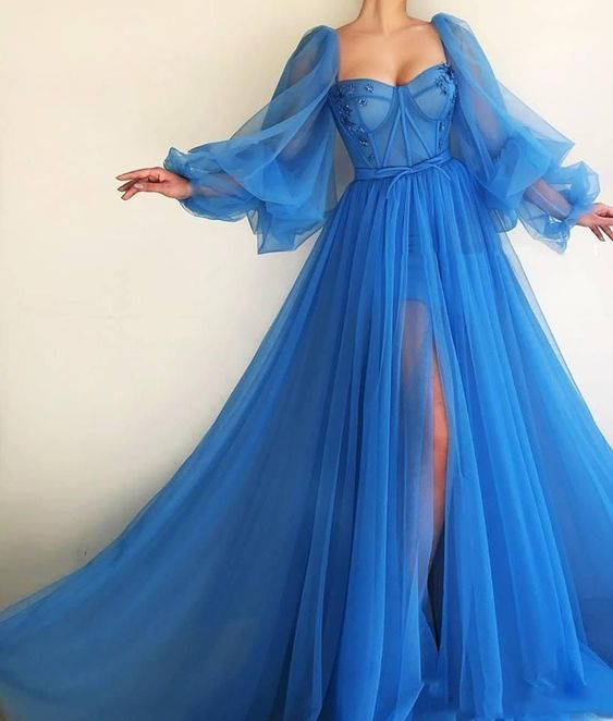 Puff Sleeve Prom Dresses formal prom dress nv104