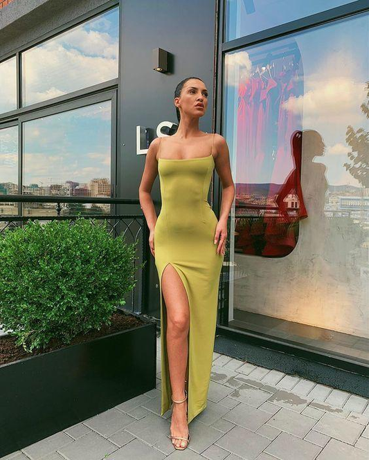 Long prom Dress with side slit cheap evening party dresses  nv2