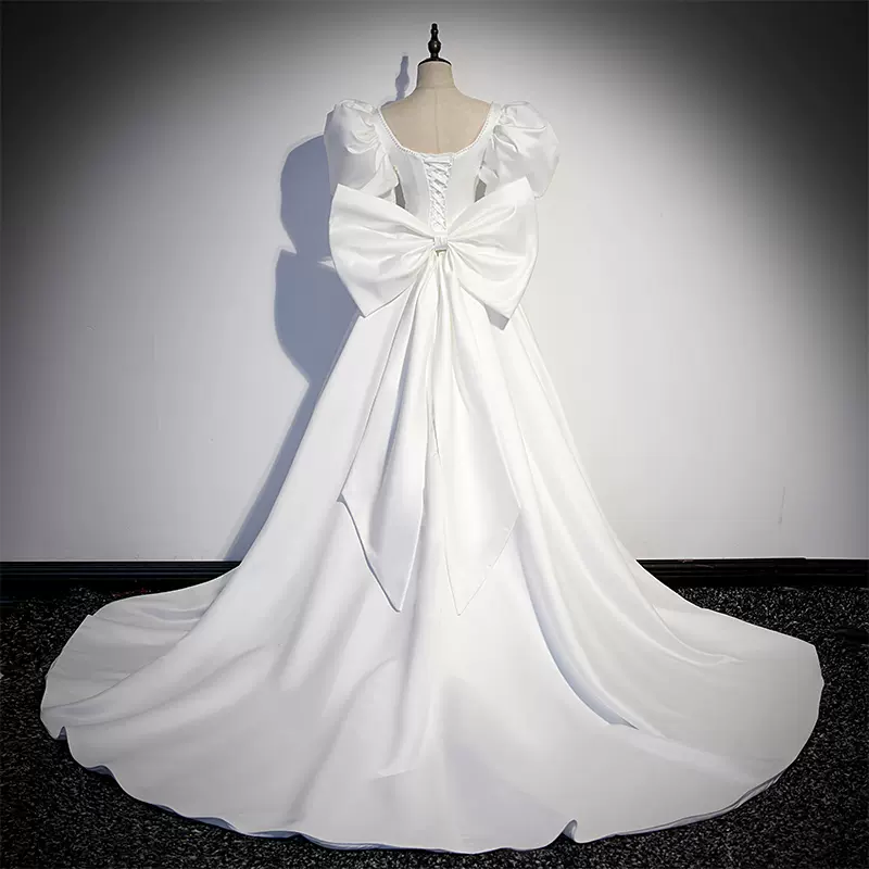 White stain  Long  prom dress evening dress wedding dress nv121