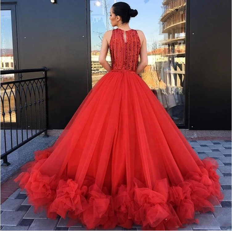 Stunning sequined puffy queen pleating formal evening party prom dress ball gown nv199