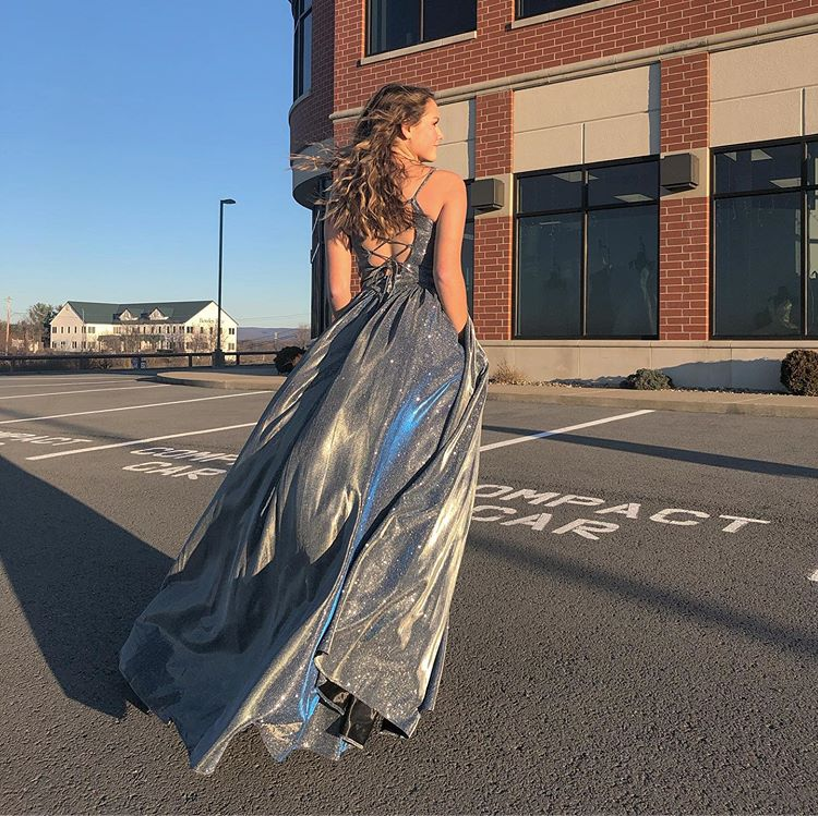 Bling Bling A Line Spaghetti Straps Long Prom/Evening Dress nv1004