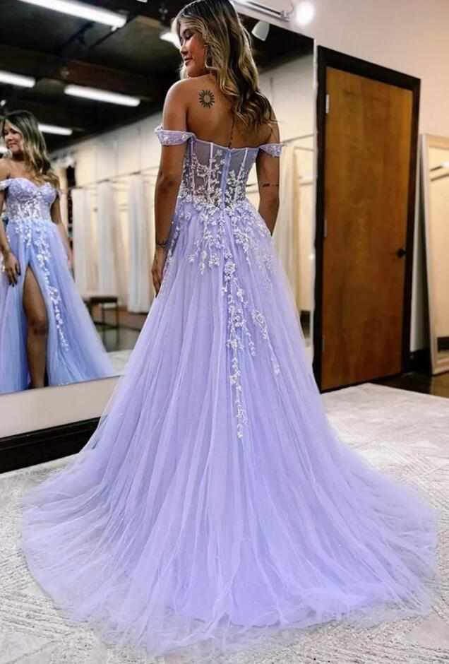 Sparkly Long Prom Dress with Slit nv999