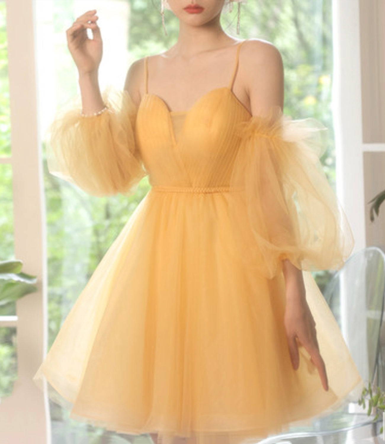 Green Tulle Short Cocktail Dress Homecoming Dress short prom dress nv78