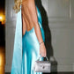 Blue exquisite elegant backless sleeveless long satin floor length ball gown evening dress birthday party dress nv3209