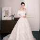 Vintage Lace Ball Gown Wedding Dress Off The Shoulder Long Sleeve Bridal Gown  NV7242