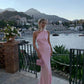 Pink Simple Elegant Mermaid Long Ball Gown Evening Dress Party Dress nv2231