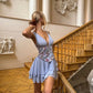 Purple floral short chiffon homecoming dress birthday cocktail party dress nv4660