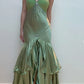 Green Vintage Beaded Long Ball Gown Evening Dress nv2098