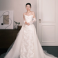 Strapless Satin Lace Mermaid Wedding Dress with Detachable Tulle Overlay  NV7351
