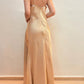 NiceVestidos--Exquisite floral beaded fairy dress sleeveless champagne satin A-line floor-length evening gown with spaghetti straps prom dress NV5774