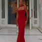 Red simple elegant long ball gown evening dress nv2230