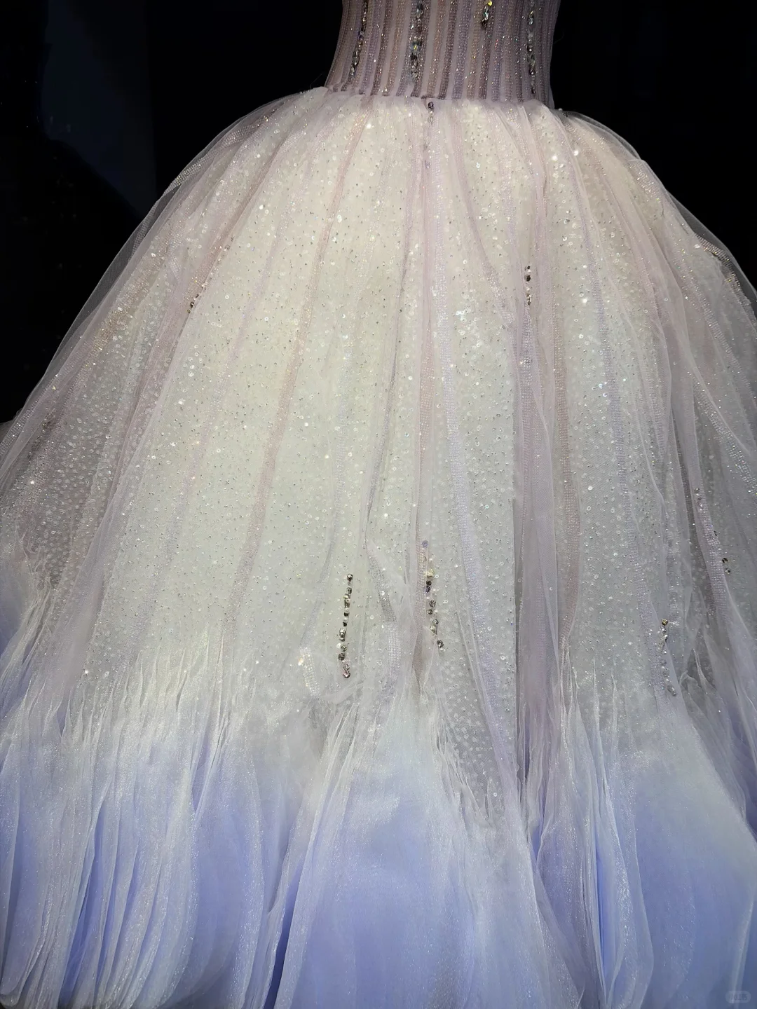 Women Light Purple Ombre Strapless Short Ball Gown, Vertical Beaded Corset Bodice, Sparkle Tulle Fairy Prom Dress  NV6942