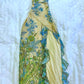 NiceVestidos--💐✨Green retro floral off-the-shoulder long prom dress NV5719