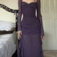 Purple suspender irregular ruffled ball gown evening dress party dress nv2294