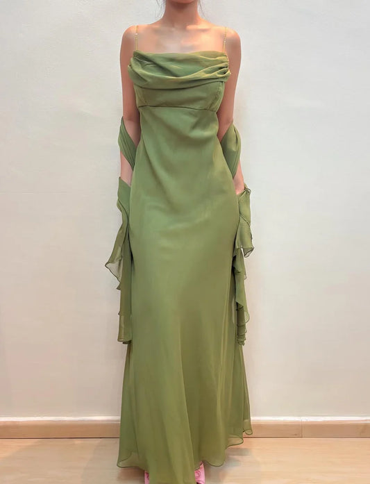 NiceVestidos--Fairy dress sleeveless purple/olive green chiffon slim floor-length evening gown NV5776