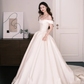 Off The Shoulder Satin Ballgown Wedding Dress Bridal Gown  NV7270