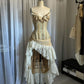 Champagne Gold Retro Fashion Exquisite Lace Elegant Long Satin Princess Court Style Ball Gown Evening Gown Party Dress nv3595