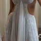 NiceVestidos--White Tulle Exquisite Sparkling Long Prom Dress Ball Gown Wedding Dress NV5842