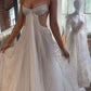 NiceVestidos--White Tulle Exquisite Sparkling Long Prom Dress Ball Gown Wedding Dress NV5842