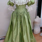 Green lace neckline retro elegant long prom evening dress nv2828