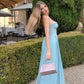 Light Blue Fashion Heart-Shaped Neck Long Chiffon Prom Dress Evening Dress Wedding Guest Party Dress nv4805
