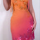 NiceVestidos-Orange Red Fashion Gradient Gorgeous Spaghetti Strap Beaded Charming Short Chiffon Homecoming Dress Fairy Dress Fairy Tale Dress nv5528