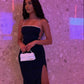 Black simple banquet dress backless homecoming dress party dress nv2222