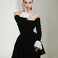 Black simple classic little black dress short mini homecoming dress evening dress party dress nv2377