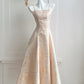 Gold Elegant Girls Long Satin Ball Gown Evening Dress Party Dress nv4545