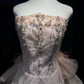 Blush Ombre Sequin Tulle Long Evening Gown Off The Shoulder Tiered Ruffle Ball Gown Prom Dress  NV7074