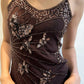 Black gorgeous shiny spaghetti strap beaded short homecoming dress prom dress evening dress party dress nv3428