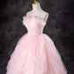 Pink Tulle Long Party Dress Evening Dress Pink Sweet 16 Years Old Dress Prom Dress nv2030