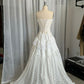 White Elegant Lace Tulle Long Ball Gown Evening Gown Wedding Dress nv2816