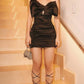 Black fashion slim unique bow hollow rhinestone short mini prom dress evening dress party dress homecoming dress nv2332