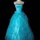 Blue Beaded Elegant Long Tulle Ball Gown nv4780